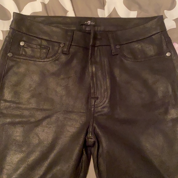 7 For All Mankind Coated Black Skinny Jeans - Size 30 - Picture 5 of 5